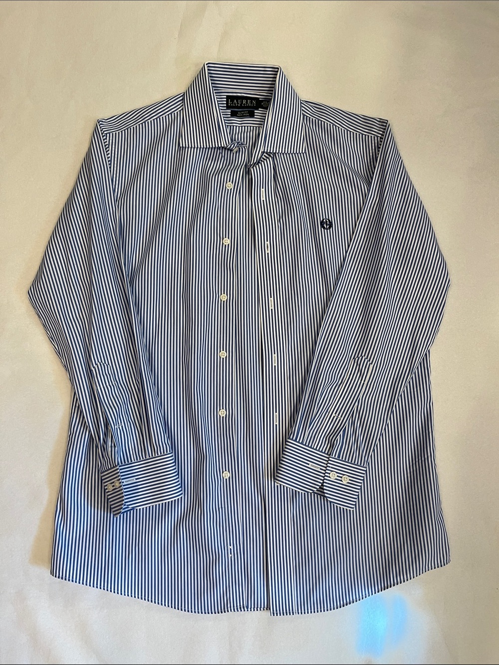 Ralph Lauren Navy and White Pinstripe Dress Shirt